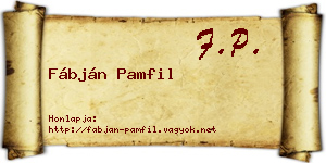 Fábján Pamfil névjegykártya