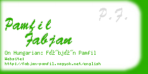pamfil fabjan business card